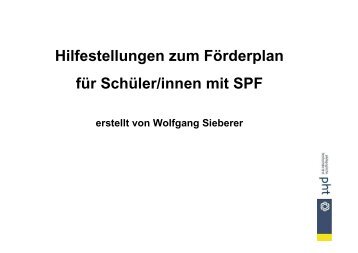 Fördern = Fordern - SPZ-Zams