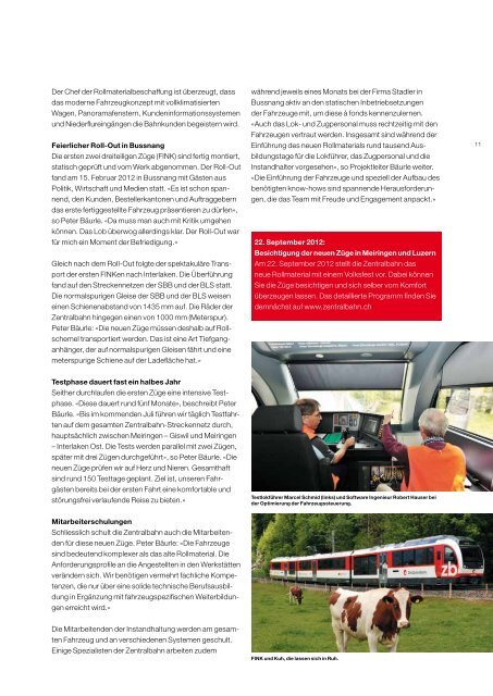 Das Magazin der Zentralbahn.