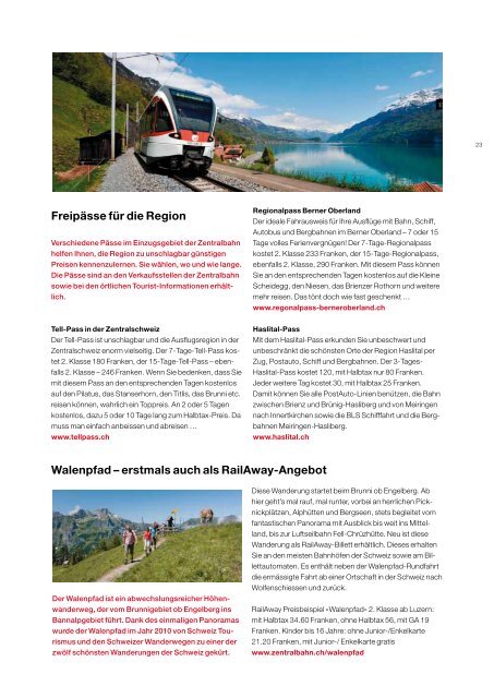 Das Magazin der Zentralbahn.