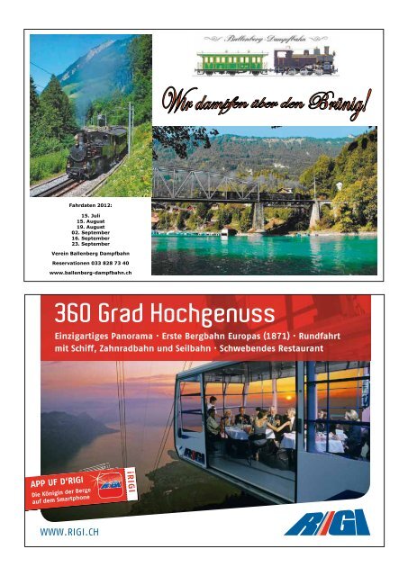 Das Magazin der Zentralbahn.