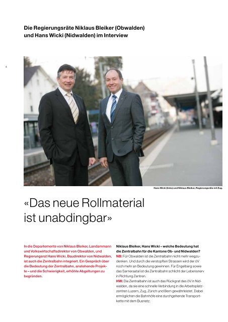 Das Magazin der Zentralbahn.