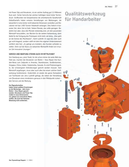 ThyssenKrupp Magazin Werkstoffe - ThyssenKrupp Elevator AG