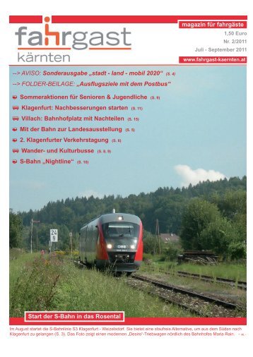 magazin für fahrgäste Start der S-Bahn in das ... - Fahrgast Kärnten
