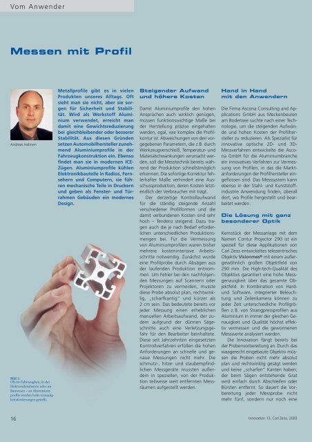 Das Magazin von Carl Zeiss s Jahrestage in der Medizin s Formen ...