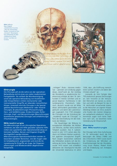 Das Magazin von Carl Zeiss s Jahrestage in der Medizin s Formen ...