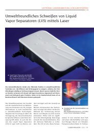 Umweltfreundliches Schweißen von Liquid Vapor ... - Laser Magazin