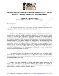 Drug Decriminalization in Maryland Through an African Centered Research Paradigm- Analysis and Recommendations
