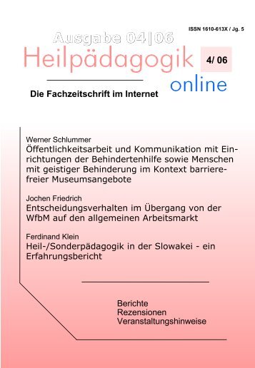 Heil-/Sonderpädagogik in der Slowakei - sonderpaedagoge.de!