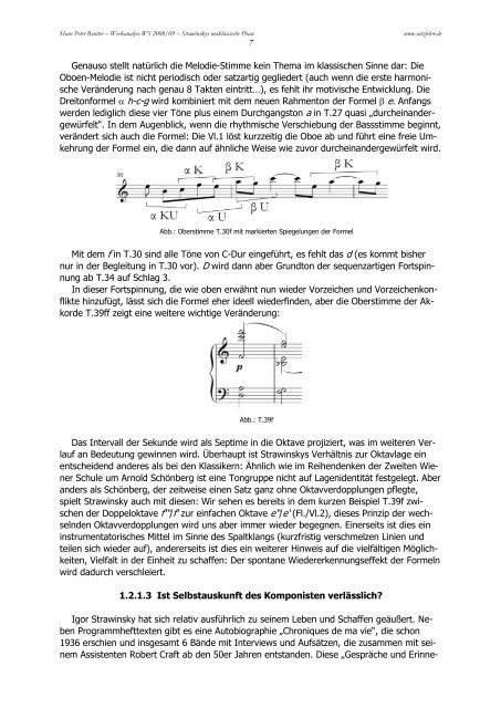 1. Neoklassik bei Igor Strawinsky - Hans Peter Reutter