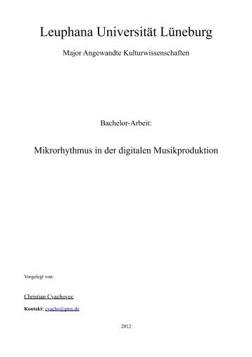 Mikrorhythmus in der digitalen Musikproduktion - Ästhetische ...