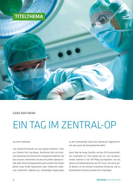 DAS MAGAZIN - Ev. Krankenhauses Bethesda zu Duisburg gGmbH