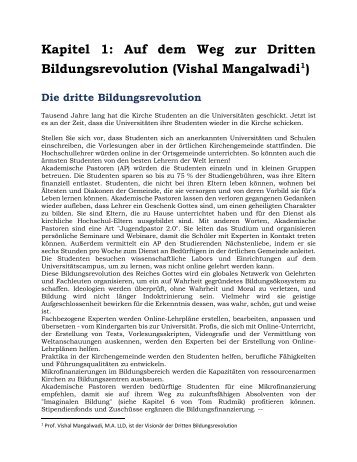 (German) Eine neue Bildungsrevolution von Vishal Mangalwadi. 