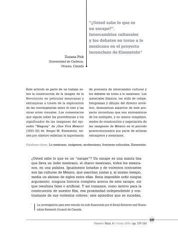 “¿Usted sabe lo que es un sarape?”. Intercambios culturales y los ...