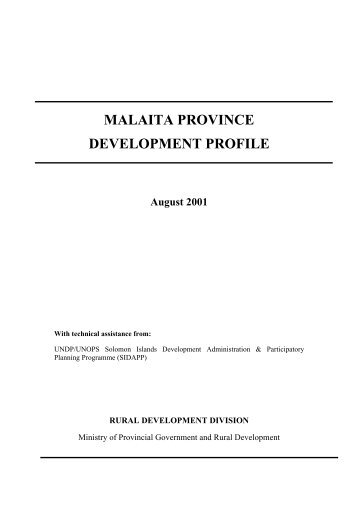 malaita province development profile - Internal Displacement ...