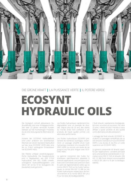 HYDRAULIC OILS Brochure DE FR IT