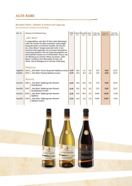 Sortiments- u. Preisliste Winzerkeller Hex vom Dasenstein -E- 04.2024