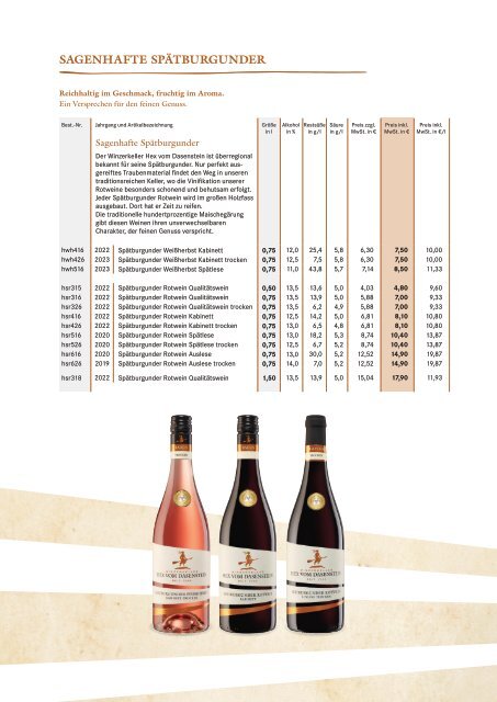 Sortiments- u. Preisliste Winzerkeller Hex vom Dasenstein -E- 04.2024