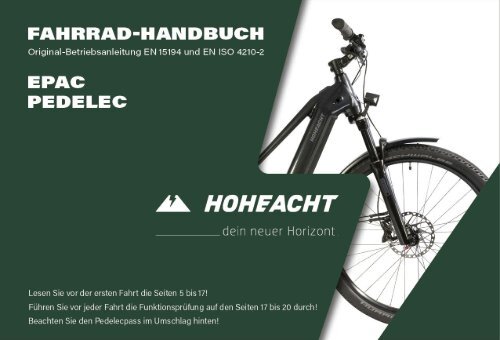 Bedienungsanleitung HoheAcht City & Trekking 2021