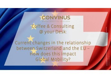 Coffee & Consulting - Current changes in the relationship between Switzerland and EU