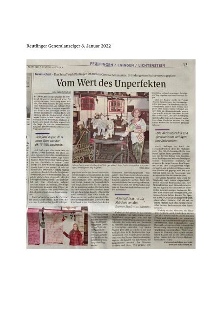 Artikel "Vom Wert des Unperfekten"