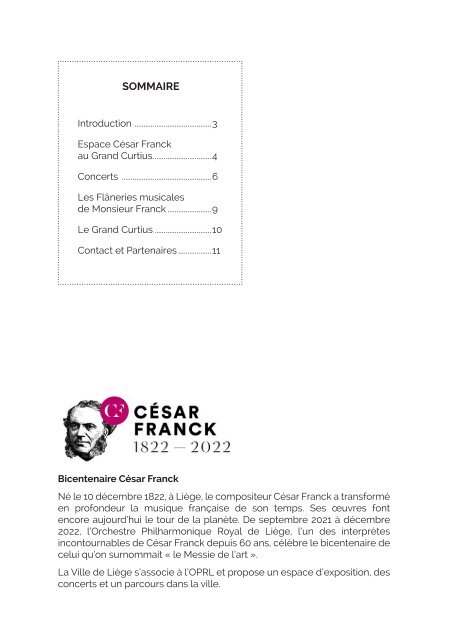 Brochure du bicentaire de César Franck