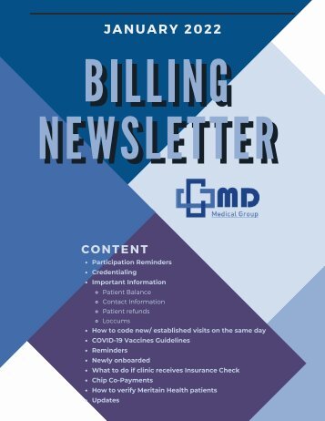 MDMG Billing Newsletter January 2022