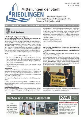 Amtliches Mitteilungsblatt Riedlingen 12.01.2022