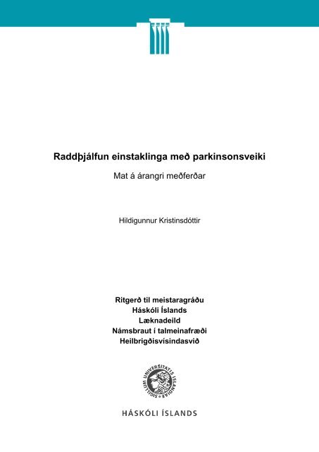 Raddþjálfun einstaklinga með parkinsonsveiki: Mat á ... - Skemman