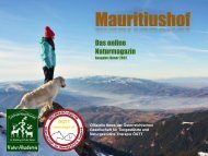 Mauritiushof Naturmagazin Ausgabe Jänner 2022