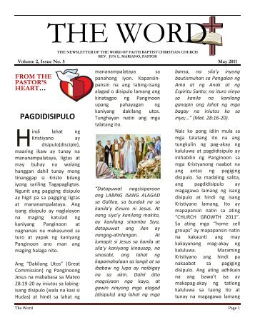 from the pastor's heart… pagdidisipulo - Wfbcc.org