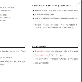 Short bio of Talan ˙Iscan (“EeshJohn”) Readings Requirements