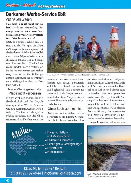 Januar/Februar 2022 Borkum-Aktuell - Das Inselmagazin