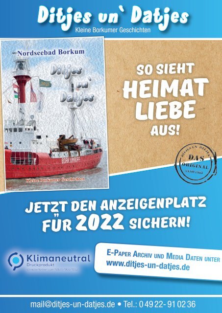 Januar/Februar 2022 Borkum-Aktuell - Das Inselmagazin