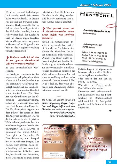 Januar/Februar 2022 Borkum-Aktuell - Das Inselmagazin