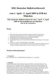 XIII. Deutscher Ballettwettbewerb vom 1. April - 5. April 2009 in FFB ...