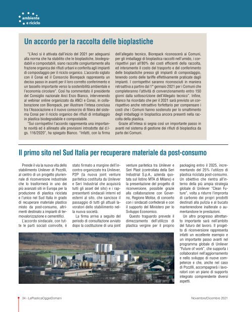 La Plastica Oggi e Domani - n° 4 Novembre / Dicembre 2021