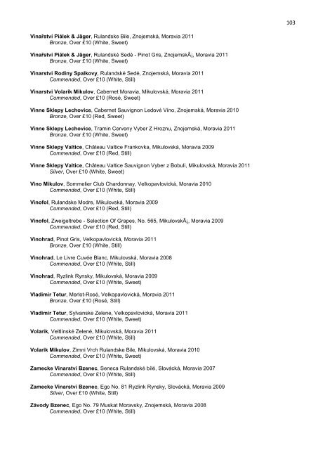 THE RESULTS 2012 - Petersfield Wine Circle