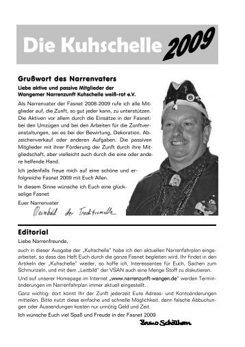 Editorial Grußwort des Narrenvaters - Wangemer Narrenzunft ...