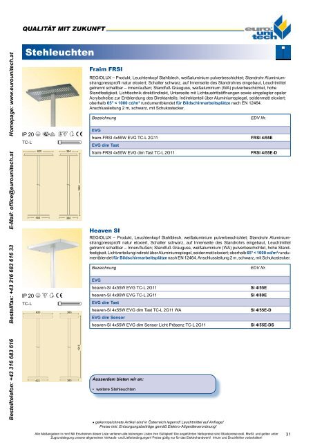 LICHT – KERNPROGRAMM 2008 M 2009 - Euro Unitech