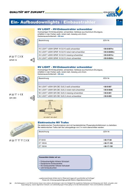 LICHT – KERNPROGRAMM 2008 M 2009 - Euro Unitech