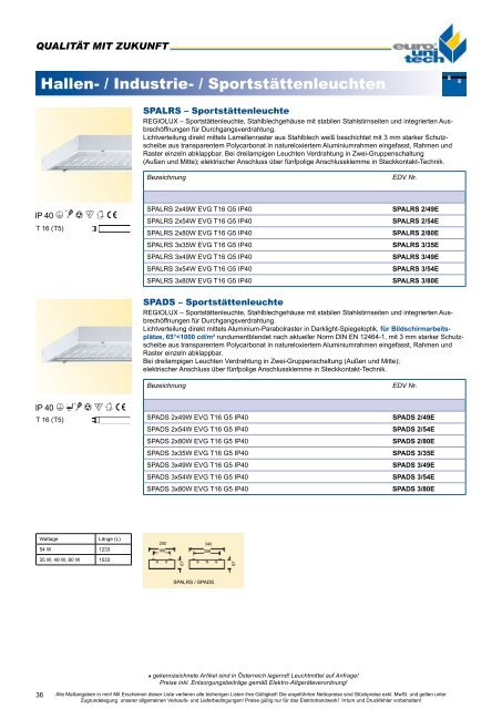 LICHT – KERNPROGRAMM 2008 M 2009 - Euro Unitech