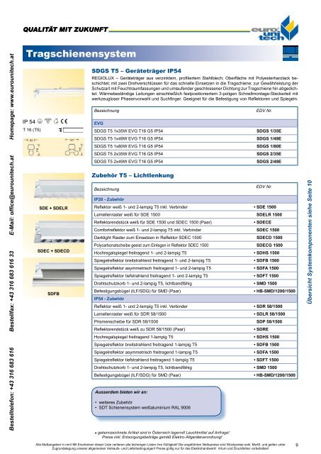 LICHT – KERNPROGRAMM 2008 M 2009 - Euro Unitech