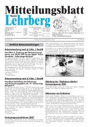 Amtliche Bekanntmachungen - Markt Lehrberg