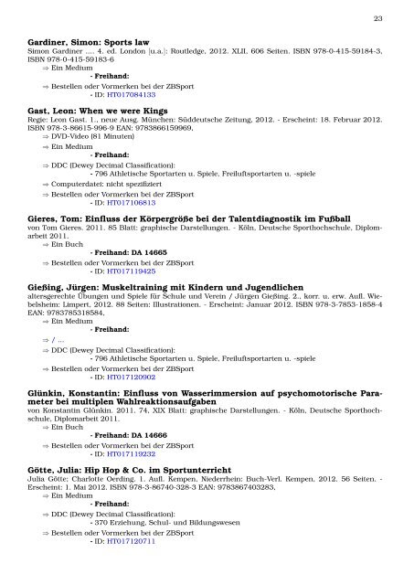 PDF Neukatalogisate 09. Februar 2012 - Zentralbibliothek der ...