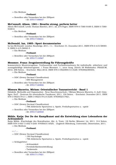 PDF Neukatalogisate 09. Februar 2012 - Zentralbibliothek der ...