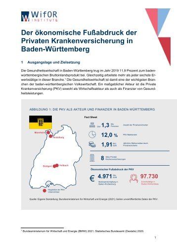 WifOR-Regionalstudie: Der ökonomische Fußabdruck der PKV in Baden-Württemberg