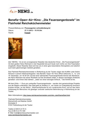 Benefiz-Open-Air-Kino - fair-NEWS.de