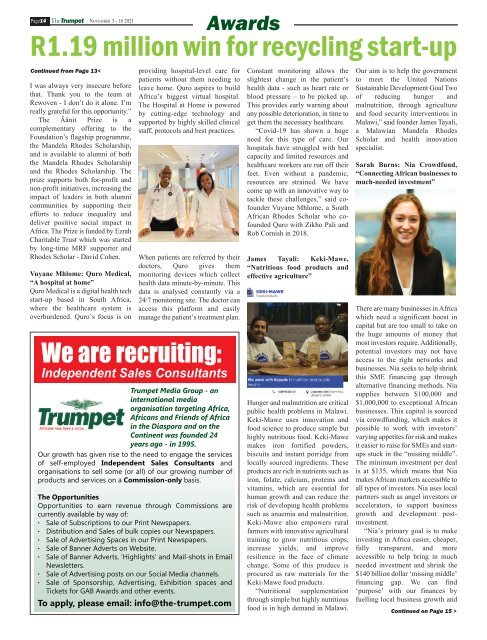 The Trumpet Newspaper Issue 557 (November 3 - 16 2021)