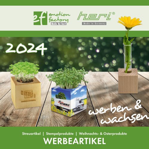 Nachhaltige Werbeartikel Katalog von emotion factory