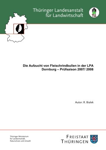 Die Aufzucht von Fleischrindbullen in der LPA Dornburg - Thüringer ...